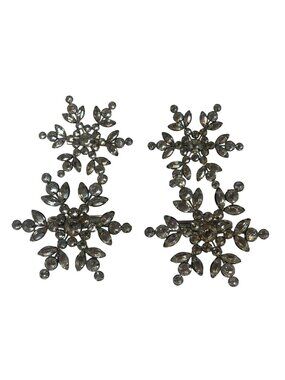 Snowflake Rhinestone Metal Napkin Rings Set Of 4 Elegant Table Decor 2.5 Inches
